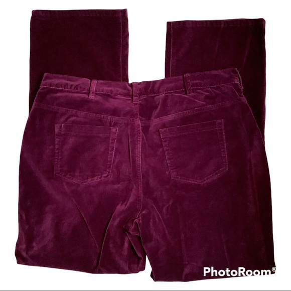 DG2 Diane Gilman Purple Velvet Bootcut Pants. - Picture 7 of 7